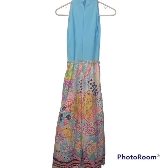 Vintage 1970s Handmade Sleeveless Long Dress with turtleneck size XS - Picture 7 of 8